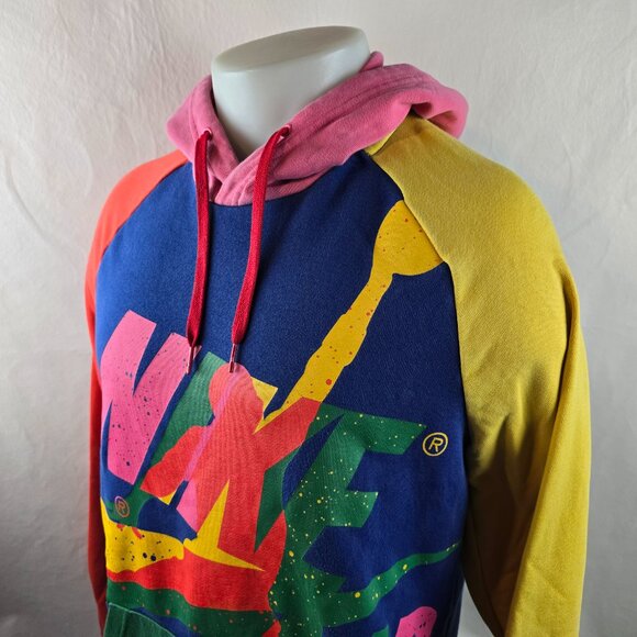 Jordan Mens Large Multicolor Graphic Hoodie Jumpman Retro 90s Style Pullover - Picture 5 of 11